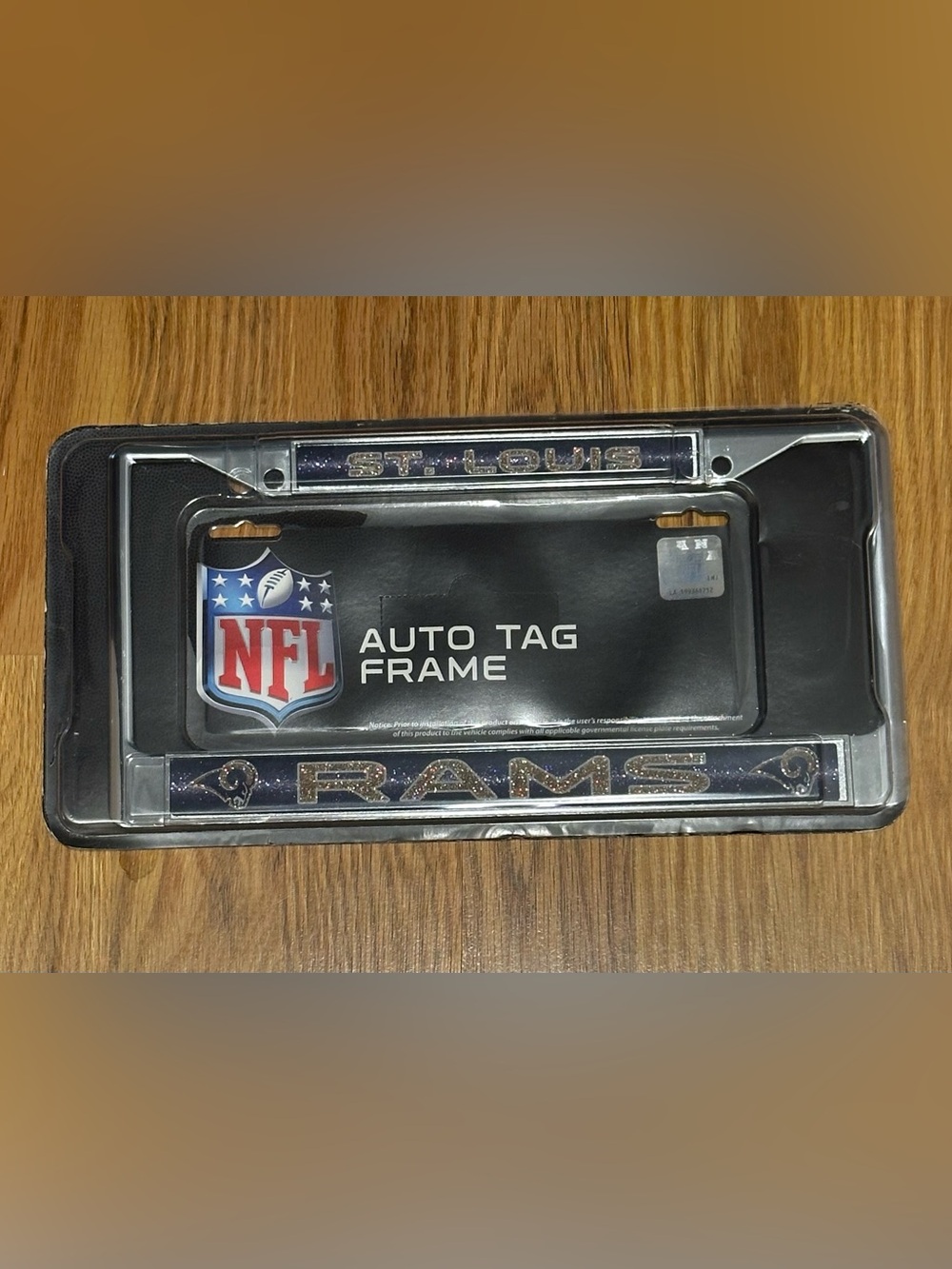 St. Louis Rams Sparkly Glitter Bling Chrome License Plate Frame